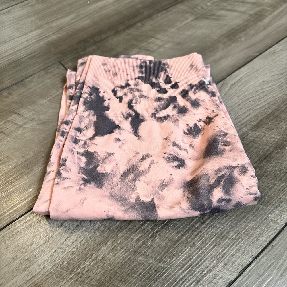 Pink and Black Tie-Dye Leggings